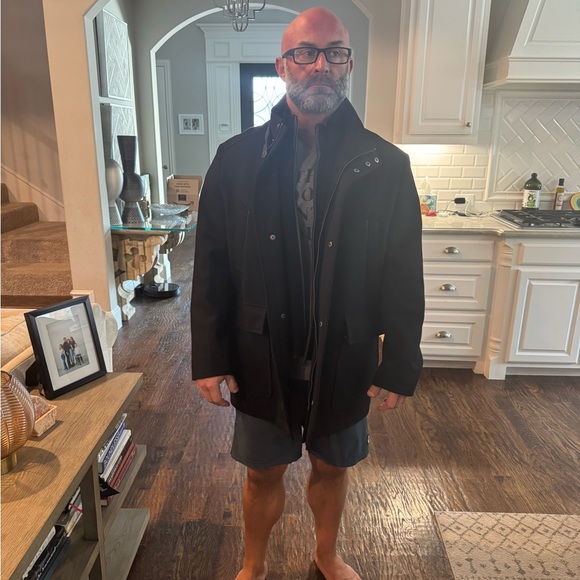 Wool blend black jacket by Cole Haan like new. My husband wore twice ! - Picture 6 of 7